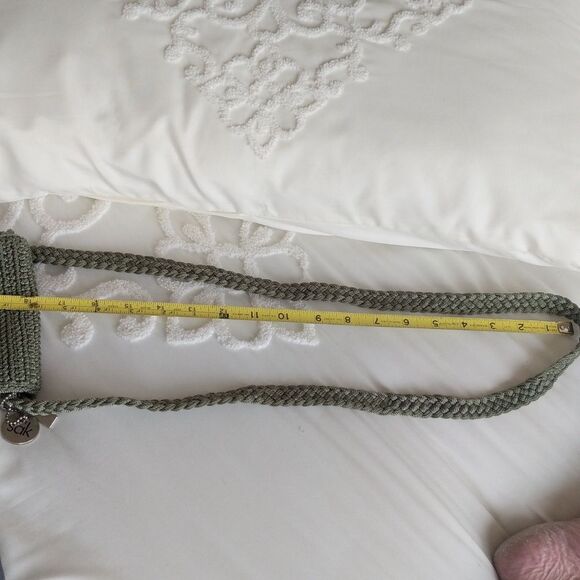 The Sak crocheted Sage Green Crossbody Mini Bag - Picture 13 of 14